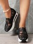 moda Lantejoula Respirável Malha Slip-On Plataforma Sapatilhas