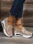 moda Lantejoula Respirável Malha Slip-On Plataforma Sapatilhas