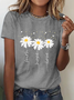 Solto Casual Pescoço tripulação Camisa