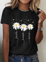 Solto Casual Pescoço tripulação Camisa