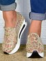 moda Lantejoula Respirável Malha Slip-On Plataforma Sapatilhas
