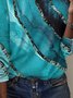Abstrato Casual Solto Manga Comprida Camisa