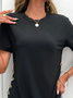 Pescoço tripulação Casual Simples Regular Ajustar Camisa