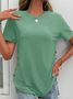Pescoço tripulação Casual Simples Regular Ajustar Camisa