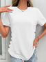 Pescoço tripulação Casual Simples Regular Ajustar Camisa