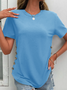 Pescoço tripulação Casual Simples Regular Ajustar Camisa