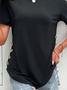 Pescoço tripulação Casual Simples Regular Ajustar Camisa