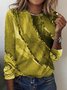Abstrato Casual Solto Manga Comprida Camisa
