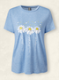 Solto Casual Pescoço tripulação Camisa