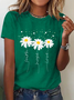 Solto Casual Pescoço tripulação Camisa