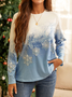 Casual Natal Manga Comprida Camisa