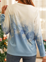 Casual Natal Manga Comprida Camisa