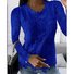 Manga Comprida Simples Regular Solto Blusa para Mulher