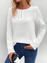 Pescoço tripulação Manga Comprida Simples Regular Solto Zombar Duas Peças Blusa para Mulher