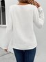 Pescoço tripulação Manga Comprida Simples Regular Solto Zombar Duas Peças Blusa para Mulher
