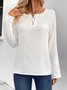 Pescoço tripulação Manga Comprida Simples Regular Solto Zombar Duas Peças Blusa para Mulher