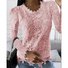 Manga Comprida Simples Regular Solto Blusa para Mulher