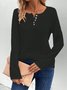 Pescoço tripulação Manga Comprida Simples Regular Solto Zombar Duas Peças Blusa para Mulher