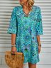 Floral Tecelagem Vestido