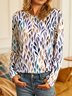 Geométrico Impresso Casual Longo-manga Camisa