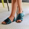 Mulher Babados Pu Slip-On Casual Plano Sandálias