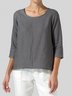 Mulher Casual Solto Topo Túnica Blusa Camisa