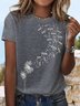Casual Dente de leão Impresso Pescoço tripulação Jersey Camisa