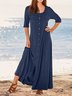 Solto Casual Jersey Pescoço tripulação Vestido