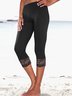 Simples Casual Renda Justa Leggings