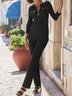 Casual Solto Jersey Conjunto de duas peças