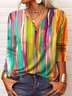 Gola  V Casual Listrado Jersey Camisa