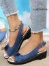 Oco Fora apliques Decoração Slingback Sandálias de Cunha