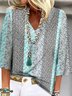 Floral Impressão Casual Solto Camisa