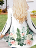 Mulheres Floral Regular Solto Quimono