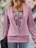 Manga Comprida Floral Regular Solto Zombar Duas Peças Blusa para Mulher